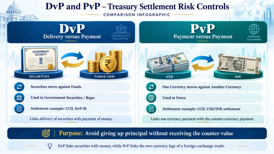 Comparison of Delivery versus Payment for securities and Payment versus Payment for foreign-exchange settlement.